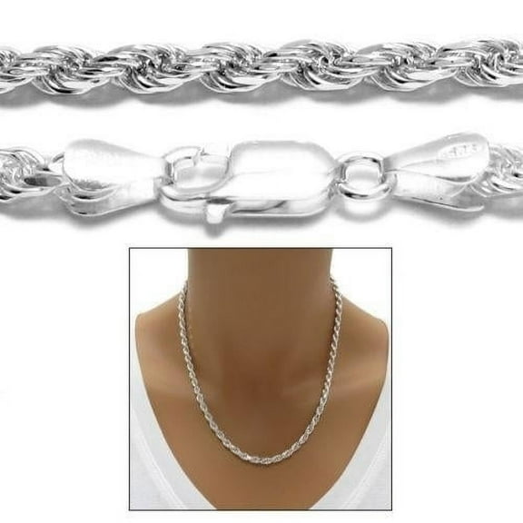 Italian 925 Silver Filled High Polish Finsh  Rope Chain-All Sizes
