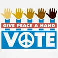 thumbnail image 3 of CafePress - Vote Peace Ringer T - 100% Cotton Ringed T-Shirt, 3 of 4