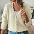 thumbnail image 2 of Women's Autumn And Winter Pearl Button Four Button Sweater Cardigan, 2 of 2