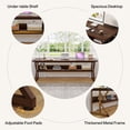 thumbnail image 4 of Bureau d'Ordinateur Extra Long 79 Pouces, Bureau 2 Personnes avec Étagère de Rangement, Marron, 4 of 7