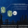 thumbnail image 2 of Gem Stone King 10K White Gold Green Sapphire Stud Earrings for Women Men (1.10 Cttw, Gemstone September Birthstone, Oval 6X4MM), 2 of 6