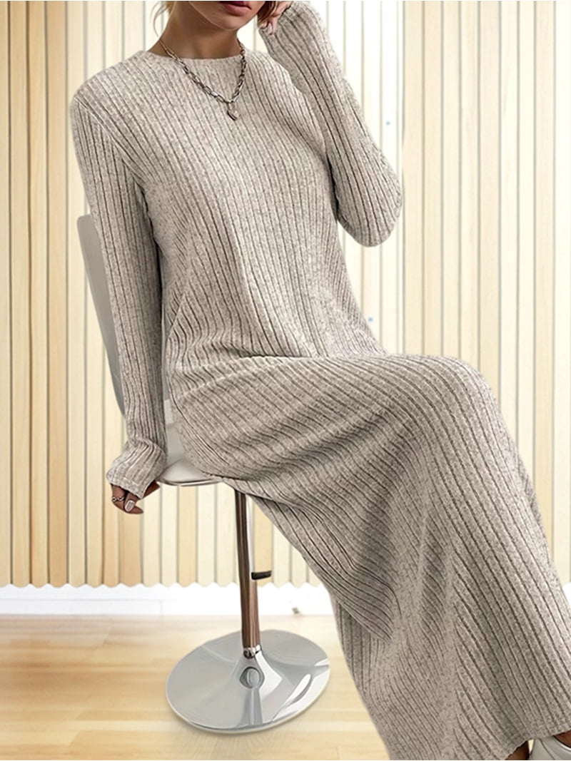 chinese dress ladies Gemma Black Long Sleeve Ribbed Maxi Dress
