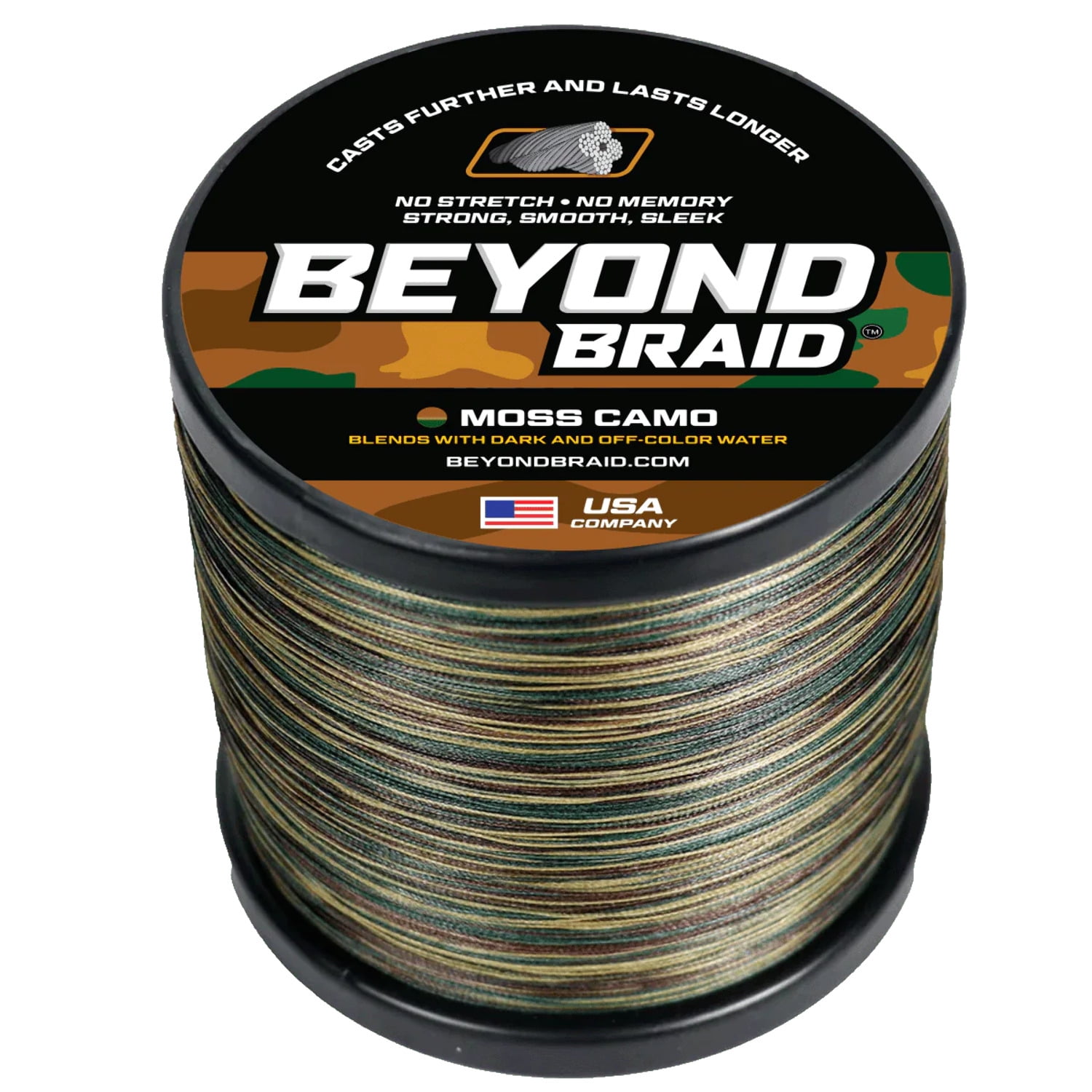 Beyond Braid Braided Fishing Line - Abrasion Resistant - No Stretch - Super  Strong - Thin Diameter SuperLine- Camo - 4 Strand & 8 Strand Braided Line  (White 8X, 50LB 2000 (Yards)) 