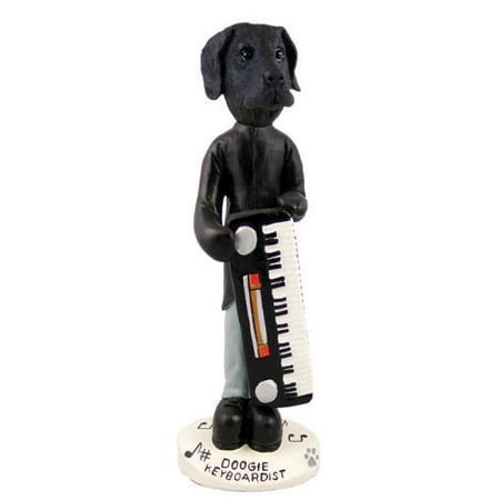 Black Great Dane Figurine - Great Dane Black w/Uncropped Ears Keyboardist Doogie Collectable Figurine