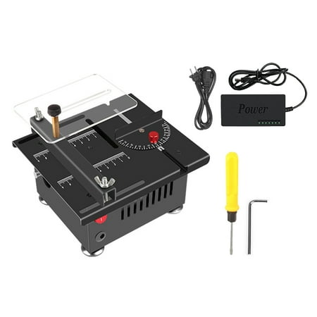 

Tomshoo 100W Multi-Functional Table Saw Mini Desktop Electric Saw Cutter Speed & Angle Adjustable Liftable Blade 16Mm Cutting Depth For Wood Acrylic Cutting