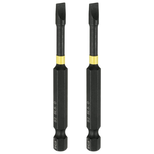 Uxcell 2 Pcs Embouts de Tournevis à Impact SL5 1/4 Pouces Hexagone 3 Pouces Long Embout Magnétique
