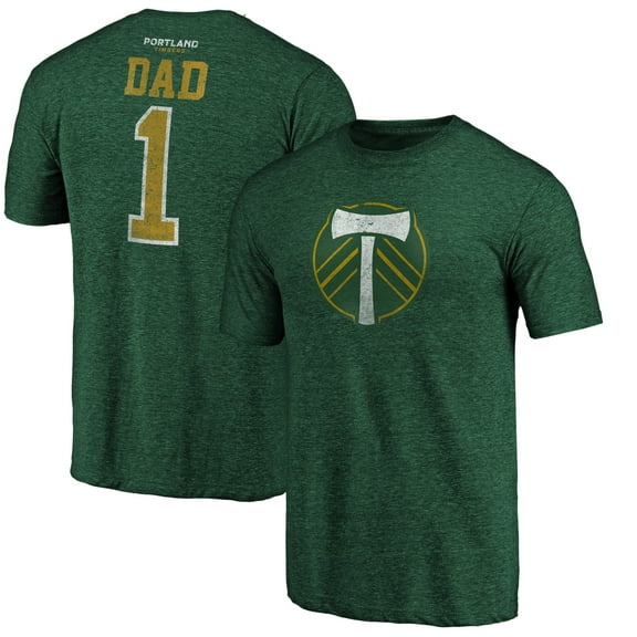 Men's Green Portland Timbers Greatest Dad Tri-Blend T-Shirt
