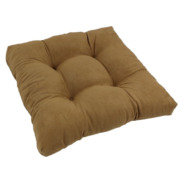 19-inch Squared Microsuede Tufted Dining Chair Cushion - Camel