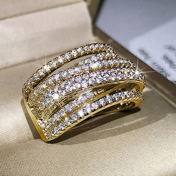 Women Romantic Cubic Zirconia Rings Jewelry Size 6-10