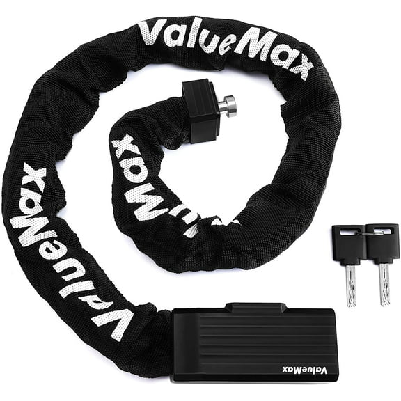 ValueMax Bike Chain Lock, with 2 Sturdy Stainless Keys, 3.2 Feet Heavy Duty Anti Theft Security Chain Lock for Bicycles/Motorcycles/Scooters/Collapsible Doors