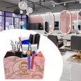 thumbnail image 4 of 5 Grids Hairdressing Tool Storage Box, Scissors Combs Rack, Desktop Salon Cosmetic Organizer, for Barber Shop Pet Groomer Shear Holder - Pink, 17.8x8.2x11.5cm, 4 of 10