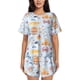 thumbnail image 1 of Fotbe Cute Shark Conjunto de Pijama Estampado para Mujer, 2 Piezas, Ropa de Dormir con Camiseta de Manga Corta y Shorts Suaves-X-Large, 1 of 6