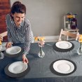 thumbnail image 4 of 1Pcs Black Placemats,Round Placemats,Black Table Mats,Heat Resistant Placemats,Washable Wipeable Easy Clean Heat Resistant Woven Dining Table Mats Decor for Holiday Parties Indoor Outdoor Use, 4 of 6