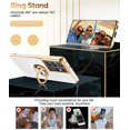 thumbnail image 3 of LeYi For Samsung Galaxy S21 Ultra 5G Phone Case: With 360° Rotatable Ring Mount Magnetic Stand, Rose Gold Plated Edge Protection Samsung S24 Ultra 5G Phone,White, 3 of 7