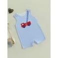 thumbnail image 4 of BemeyourBBs Baby Boy Summer Overalls Fire Engine Embroidery Round Neck Jumpsuit, 4 of 9
