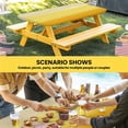 thumbnail image 6 of Yellow Ombre Table Cloths for 4 Foot Rectangle Tables, Modern Abstract Art Abstract Patio Waterproof Elastic Fitted Tablecloths, Washable Rectangular Table Cover for Camping, 6 of 8