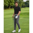 thumbnail image 6 of Puli Men's Short Sleeve Stand Collar Golf Polo 3-Snap 4-Way Stretch Moisture-Wicking Quick Dry, 6 of 8