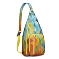 thumbnail image 1 of Fashion Forward Sling Backpack - Runway Inspired Abstract Print Shoulder Bag, Anti-Theft for Urban Life, 1 of 4