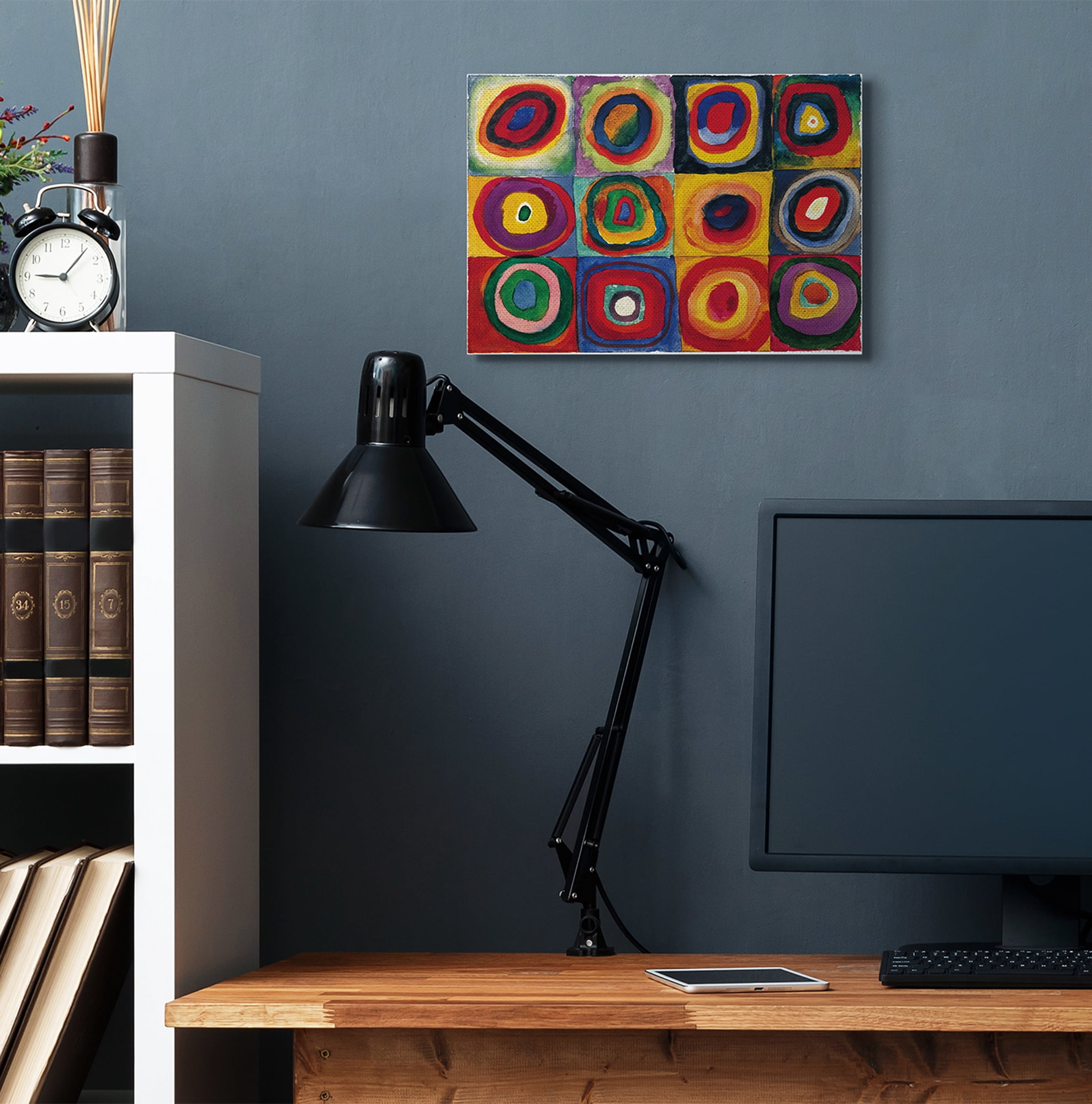 Stupell Home Décor Abstract Circle Pattern Red Yellow Painting Canvas Wall Art by Wassily Kandinsky