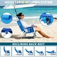 thumbnail image 5 of BOSSIN Backpack Beach Chair with Umbrella for Adults, Folding Heavy Duty Camping Chair with Large Pockets, Cup Holder and Towel Rack, 5 of 8