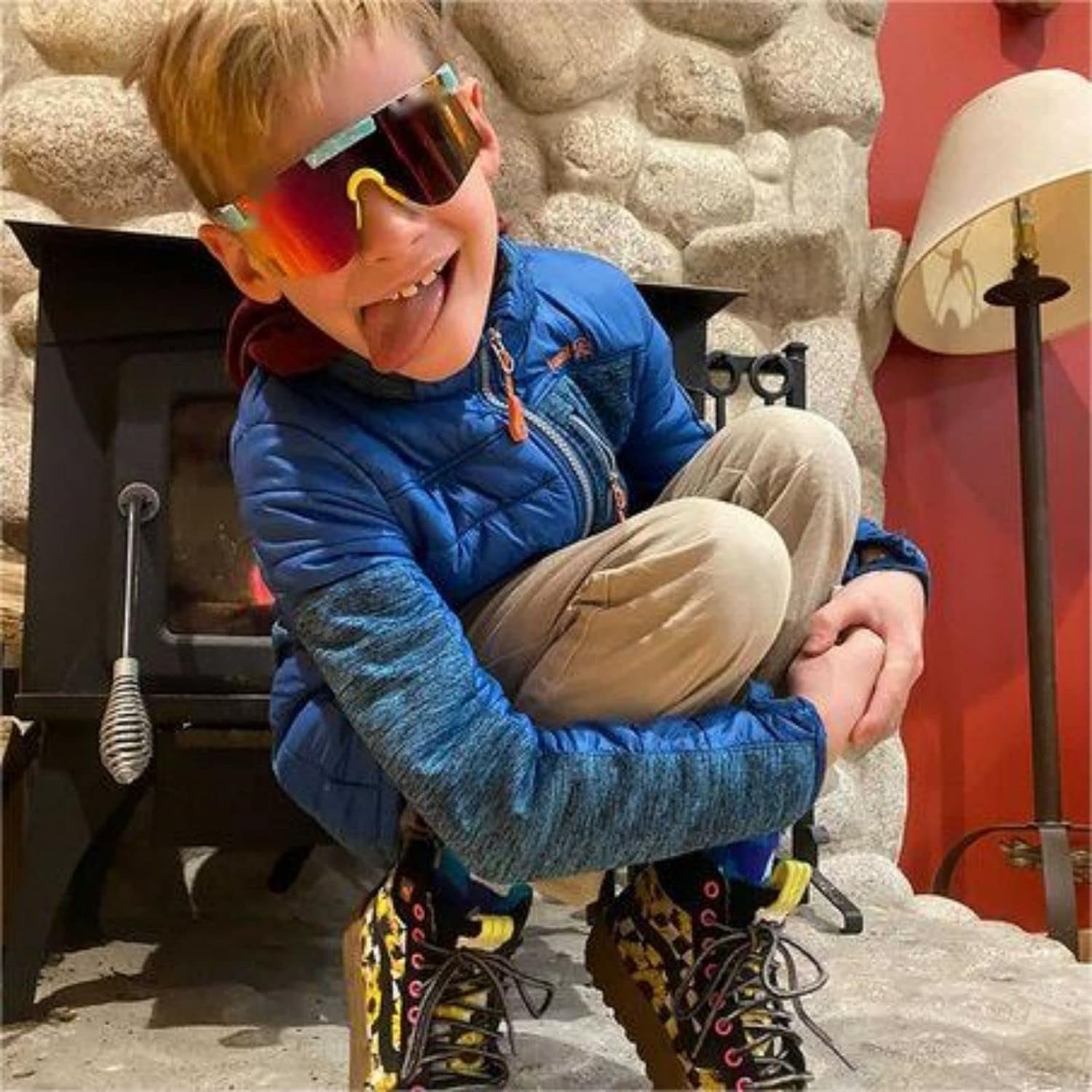Lunettes De Soleil Enfant Vélo - Sport Garçon Coupe-Vent UV400 (8-15 Ans)