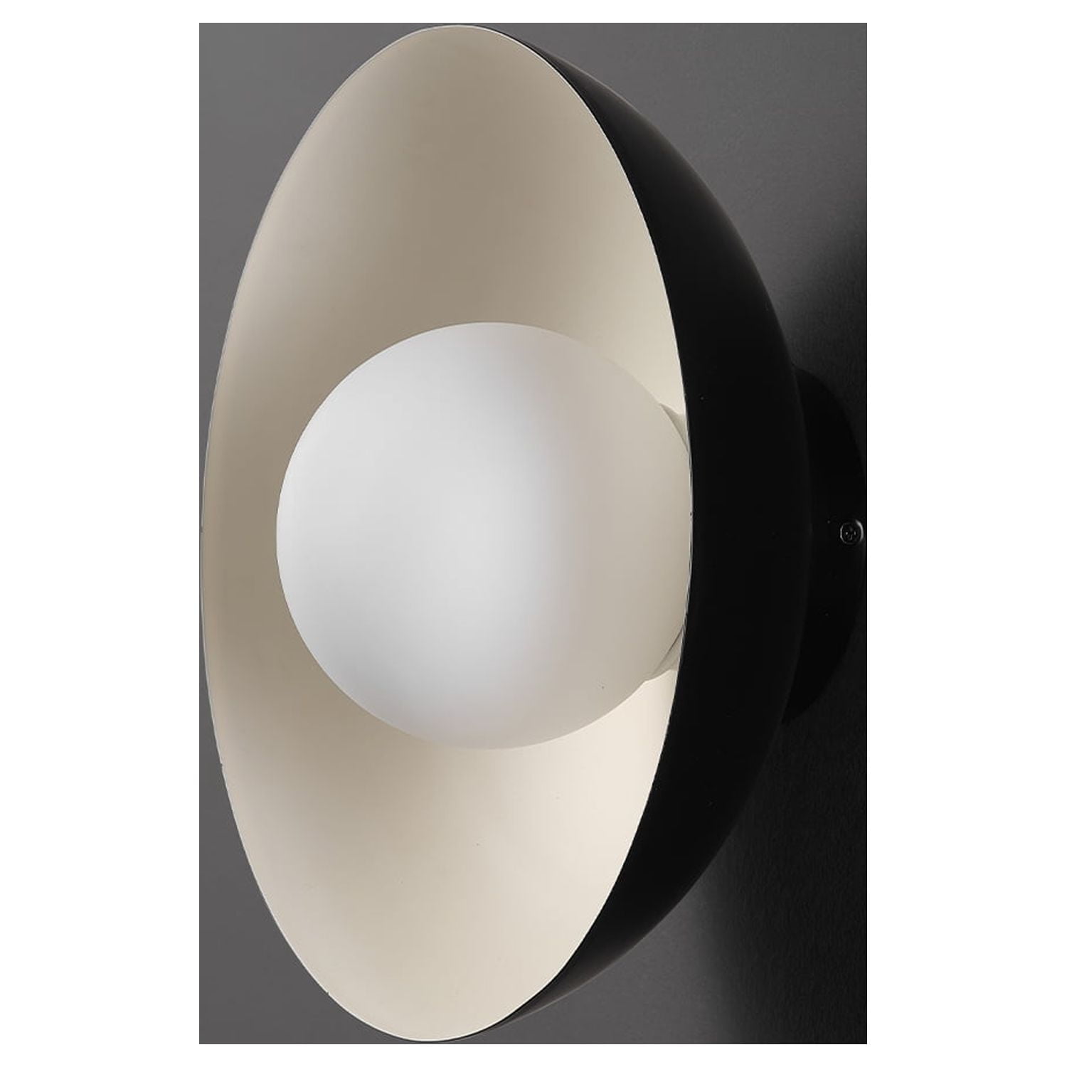 Globe Electric 1-Light Matte Black Indoor Flush Mount Ceiling Light White Opal Glass Shade