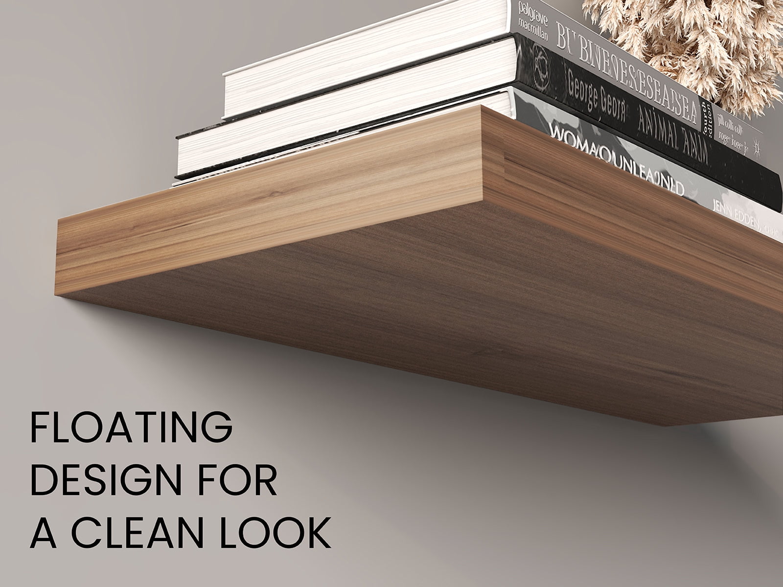 Ecco 31.5" Wide Floating Shelves Set of 2 Engineered Wood Light Brown