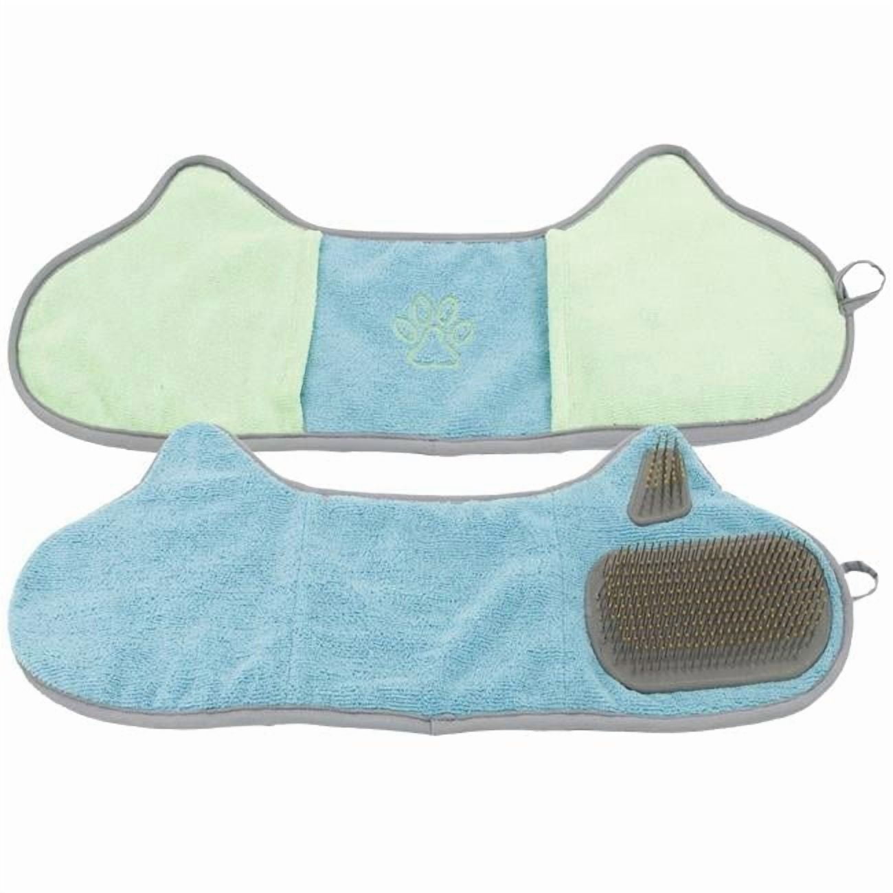 Pet Life ® 'Bryer' 2-in-1 Hand-Inserted Microfiber Pet Grooming Towel and Brush