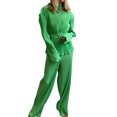 thumbnail image 4 of SAYOO Blusa de manga larga + pantalones largos para mujeres SAYOO moda, 4 of 9