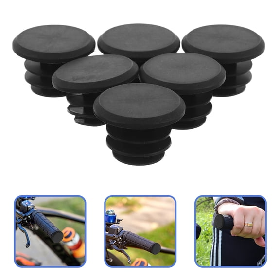 NICEXMAS 5 Pairs Black Handlebar End Caps Universal Cycling Grip Accessories for Bikes