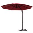 thumbnail image 1 of Parasol Déporté de 10 Pi pour Patio avec Rotation à 360°, Manivelle et Base en Croix pour Jardin, Terrasse, Piscine, Cour Arrière, Rouge Vin, 1 of 7