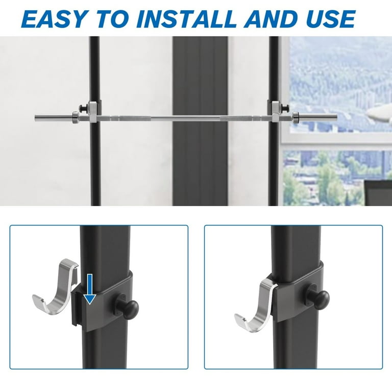 Speediance Barbell Hooks Compatible to Gym Monster Barbell Hanger Garage Gym Bar Wall Rack Home Gym Accessory Squat Rack Attachment J Hook Barbell