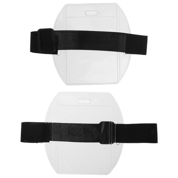 ColoMX 1 par de porta credencial de brazo, porta tarjeta de identificación, brazalete impermeable con correa elástica ajustable para personal de oficina, estudiantes y empleados.