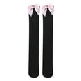 thumbnail image 2 of ITFABS Women's Stocking, Solid Color Bow Top Socks, Over Knee Sheer Stockings, 2 of 6