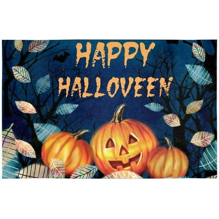 

ECZJNT Halloween Pumpkin Autumn Leaf Placemat Plate Holder Set of 4 Table Mats Protector 12x18 inch