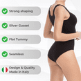 thumbnail image 3 of Farmacell Women's High-Waisted Bodyshaper with Flat Tummy and Push-up Effect, Made in Italy, Black, M, Cod. 608, 3 of 10