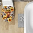 thumbnail image 4 of ZIATUBLE Highland Cow Toilet Lids Covers Sunflower Cow Print Toilet Lid Covers for Bathroom Elongated Toilet Seat Cover Protector Universal for Most Toilet Bowl Lids, 4 of 6
