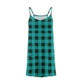 thumbnail image 4 of Summer Dresses for Girls 2025 Trendy Plaid Spaghetti Strap Mini Dress Elegant Sleeveless A Line Beach Sundresses, 4 of 5