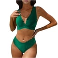 thumbnail image 2 of Tankini para mujer, bikini liso sin espalda, de dos piezas, estilo vendaje, para playa, dos piezas, tankini, 2 piezas, 2 of 9
