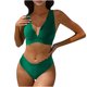 thumbnail image 2 of Tankini para mujer, bikini liso sin espalda, de dos piezas, estilo vendaje, para playa, dos piezas, tankini, 2 piezas, 2 of 9