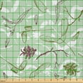 thumbnail image 2 of Ambesonne Woodsy Fabric by the Yard Microfiber, Twigs Acorns Pine Cone, 10 Yards, Almond Green Multicolor, 2 of 2
