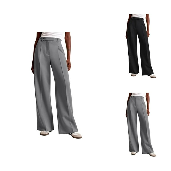 Women's Wide Leg High Waisted Dress Work Pants Business Casual Pants With Pockets for Everyday Style
