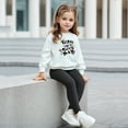 thumbnail image 5 of Utlike Girls Outfit Sets Letter Printed Crew Neck Long Sleeve Hoodie And Leggings Girls Holiday Dresses Sets Size 1 Years-2 Years, 5 of 6