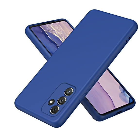 Feishell Compatible with Samsung Galaxy A54 5G Liquid Silicone Case with Microfiber Cloth Lining Cushion Shockproof Lightweight Ultra Thin Soft Flexible Rubber Anti-Scratch Phone Case,Darkblue