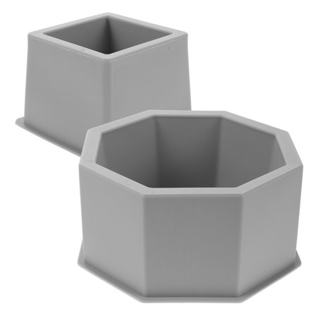 OULII Cement Flower Pot Mold Light Grey Double Layer for DIY Projects 2Pcs