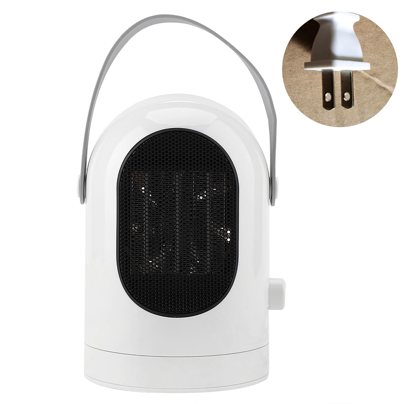 600W 110V-250V Portable Electric Heater Fan Wall-Outlet Handy Air Warmer Silent 