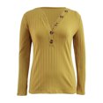 thumbnail image 2 of hirigin Women Knit Sweater Casual Solid Color Long Sleeves Button V-neck Pullover Knitwear Tops Streetwear, 2 of 5