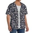 thumbnail image 4 of Honeii 's Daisies Flowers for men's short-sleeved button-up collared shirt featuring a pocket, perfect for beach vacations, and travel adventures., 4 of 5