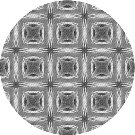 

Ahgly Company Indoor Round Patterned Gray Cloud Gray Area Rugs 4 Round