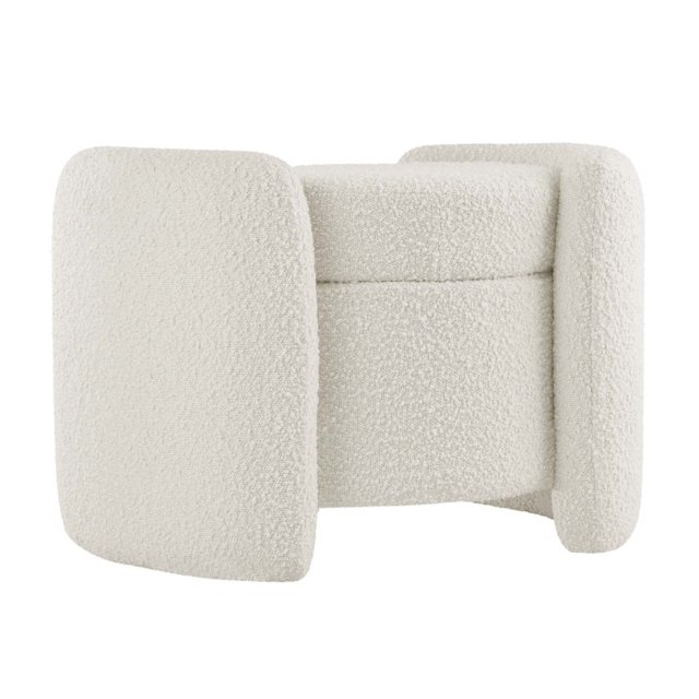Modway Nebula Ottomane Moderne Rembourrée en Tissu Bouclé Ivoire